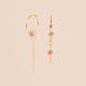 Asymmetrical “ROXIE” beryl green and pink hoop earrings - Rosekafé