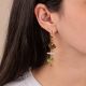 “ROXIE” asymmetrical pink opal hoop earrings - Rosekafé