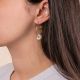 Asymmetrical moonstone “ROXIE” hoop earrings - Rosekafé