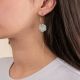Asymmetrical aquamarine “ROXIE” hoop earrings - Rosekafé