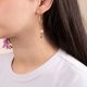 Asymmetrical purple gerbera hoop earrings - Rosekafé