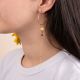 Asymmetrical yellow gerbera hoop earrings - Rosekafé