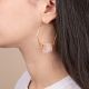 Asymmetrical “ROXIE” baroque beryl hoop earrings - Rosekafé