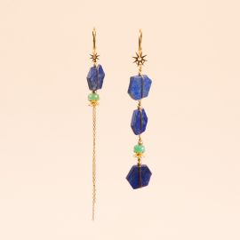 Asym.JULIA lapis lazuli earrings - Rosekafé