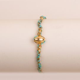 Bracelet tissé "ILA" turquoise - Rosekafé