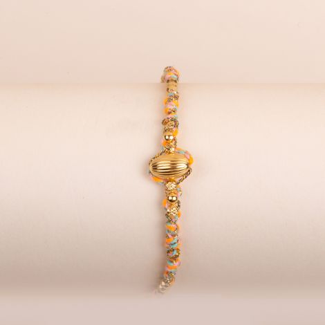 Light orange “ILA” woven bracelet