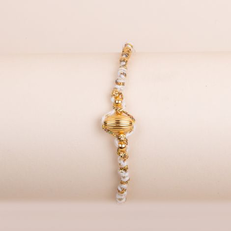 White “ILA” woven bracelet