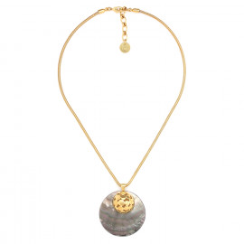 Black lip pendant necklace (golden) "Disco" - Ori Tao