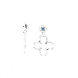 2 clovers post earrings (silvered) "Clover" - Ori Tao