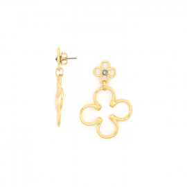 2 clovers post earrings (golden) "Clover" - Ori Tao