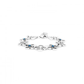 Adjustable bracelet with 9 clovers (silvered) "Clover" - Ori Tao