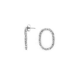 Ring post earrings (silvered) "Biwa" - Ori Tao