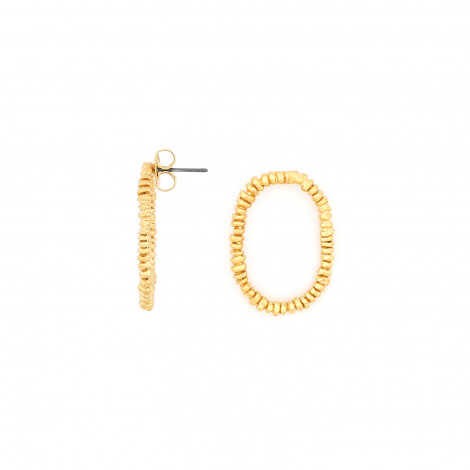 Ring post earrings (golden) "Biwa"