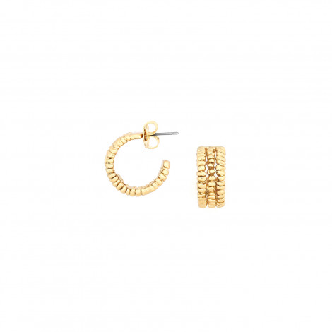 Mini creoles earrings (golden) "Biwa"