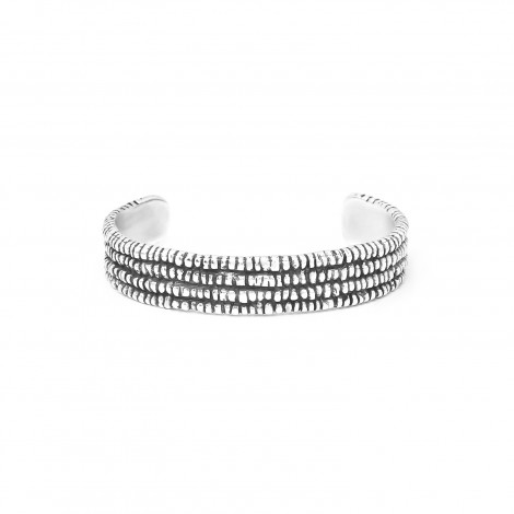 Rigid bracelet (silvered) "Biwa"