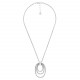 Collier long pendentif oval (argenté) "Biwa" - Ori Tao