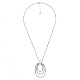 Long necklace with pendant (silvered) "Biwa" - Ori Tao