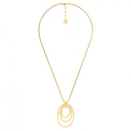 Collier long pendentif oval (doré) "Biwa" - Ori Tao