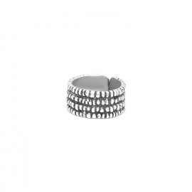 Wide adjustable ring (silvered) "Biwa" - Ori Tao