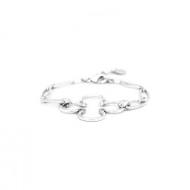 Lucky bracelet with oval chain (silvered) "Clover" - Ori Tao
