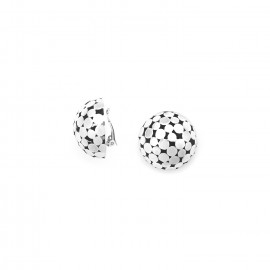 Half ball clip earrings (silvered) "Disco" - Ori Tao