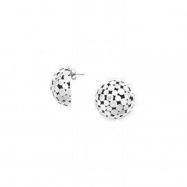 Half ball post earrings (silvered) "Disco" - Ori Tao