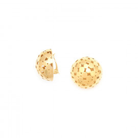 Half ball clip earrings (golden) "Disco" - Ori Tao