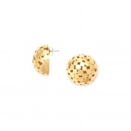 Half ball post earrings (golden) "Disco" - Ori Tao