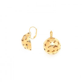 Half ball french hook earrings (golden) "Disco" - Ori Tao