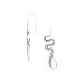 Hook earrings with white MOP drop (silvered) "Venin" - Ori Tao