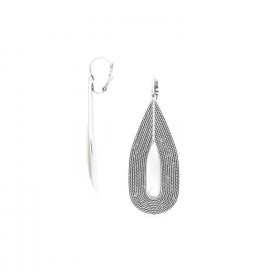 Large french hook drop earrings (silvered) "Miyako" - Ori Tao
