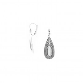 Small french hook drop earrings (silvered) "Miyako" - Ori Tao