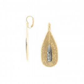 Large french hook drop earrings (golden) "Miyako" - Ori Tao