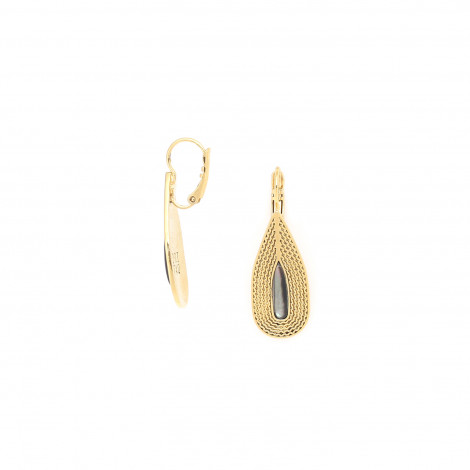 Small french hook drop earrings (golden) "Miyako"