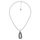 Necklace with white MOP drop (silvered) "Miyako" - Ori Tao