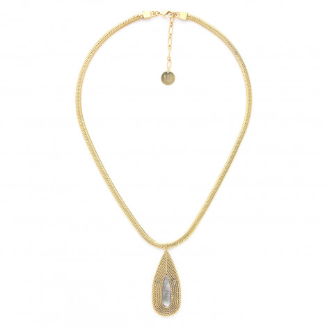 Necklace with drop pendant (golden) "Miyako"