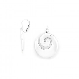Spiral french hook earrings (silvered) "Bagyo" - Ori Tao