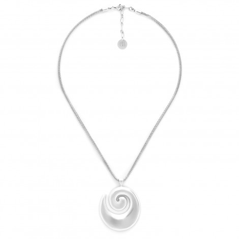 Spiral pendant necklace (silvered) "Bagyo"