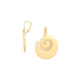 Spiral french hook earrings (golden) "Bagyo" - Ori Tao
