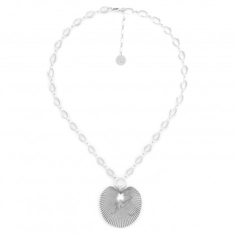 Leaf pendant necklace (silvered) "Palmspring"