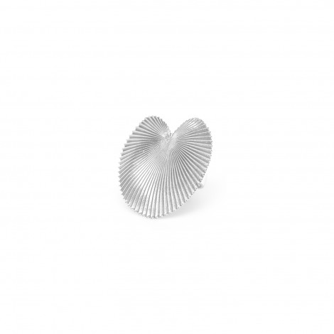 Adjustalbe leaf ring (silvered) "Palmspring"