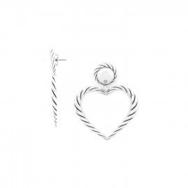 Big heart post earrings (silvered) "Merida" - Ori Tao