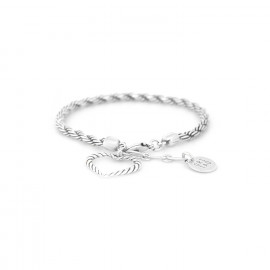 Heart dangle bracelet (silvered) "Merida" - Ori Tao