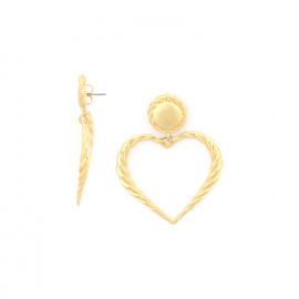Big heart post earrings (golden) "Merida" - Ori Tao