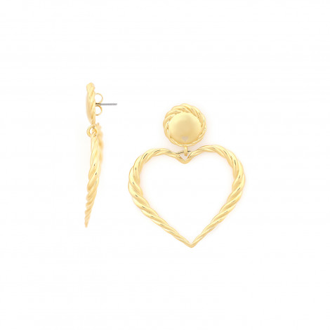 Big heart post earrings (golden) "Merida"