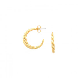 Twisted creoles earrings (golden) "Merida" - Ori Tao