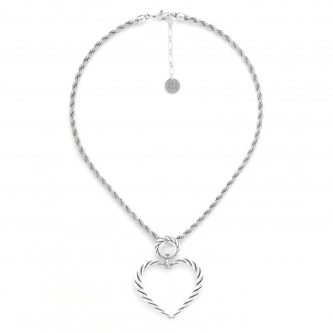 Big heart pendant necklace (silvered) "Merida"