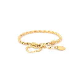 Bracelet ajustable pampille coeur (doré) "Merida" - Ori Tao