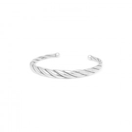 Twisted rigid bracelet (silvered) "Merida" - Ori Tao