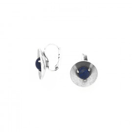 Simple french hook earrings with lapis cab (silvered) "Jimili" - Ori Tao